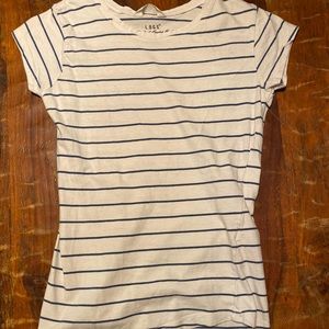 White shirt with blue stripes